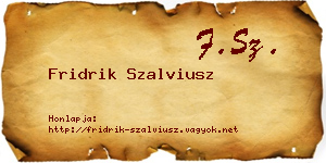 Fridrik Szalviusz névjegykártya